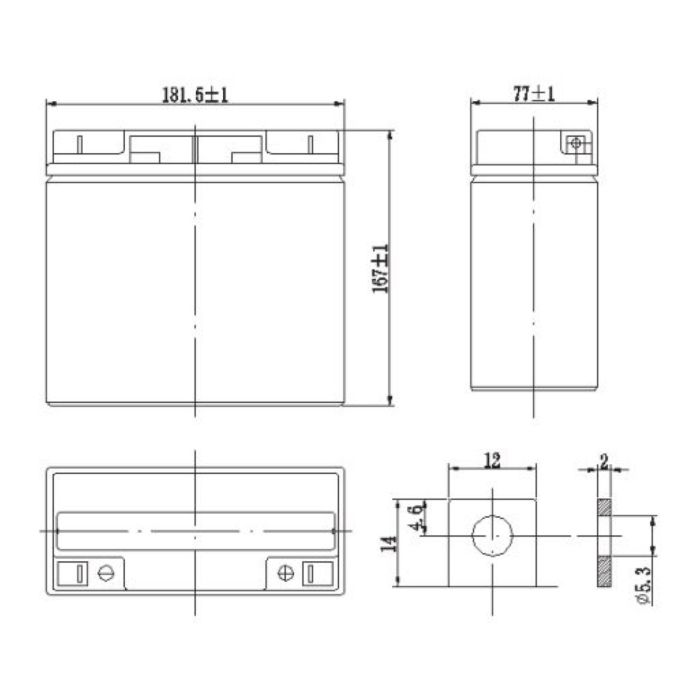 Batteria Al Piombo Ricaricabile AGM Per Servizi 12v 18ah