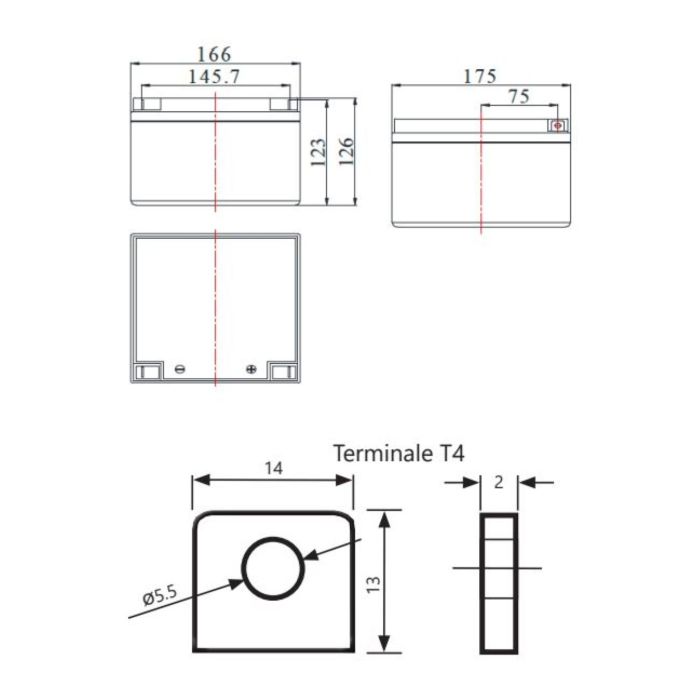 Batteria Al Piombo Ricaricabile AGM CICLICA Per Servizi 12v 26ah