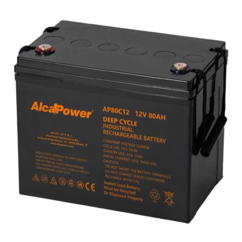 Batteria Al Piombo Ricaricabile AGM CICLICA Per Servizi 12v 80