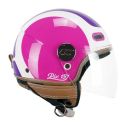 Casco Cgm 191g Pix Sprint Celeste Arancione Op. Visiera Lunga Viola Fucsia Fluo