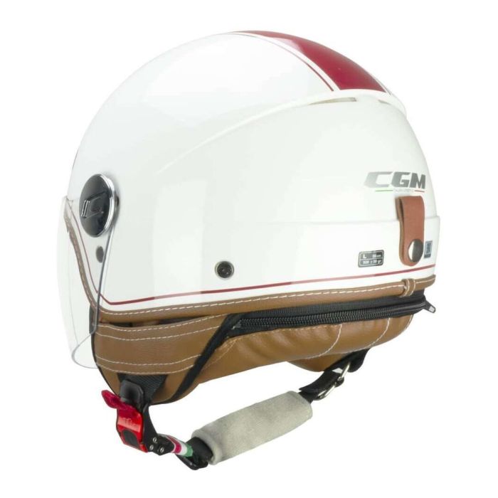 Casco Cgm 191v Pix Vintage Visiera Lunga Bianco Bordeaux