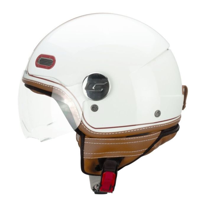 Casco Cgm 191v Pix Vintage Visiera Sagomata Bianco Bordeaux