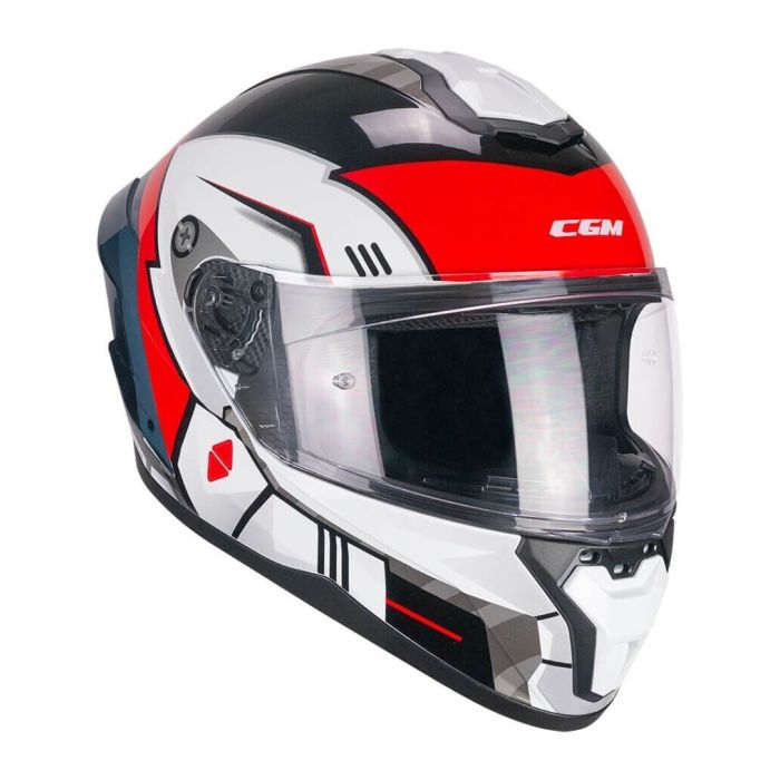 Casco Integrale Cgm 330s Riot Space Bianco Nero Rosso
