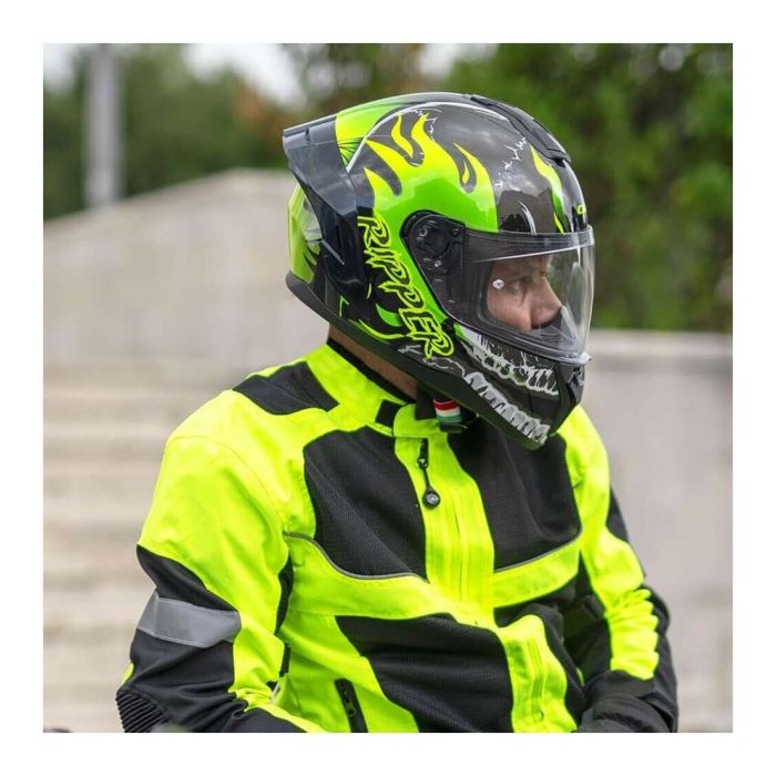 Casco Integrale Cgm 330r Riot Ripper Nero Verde Giallo Fl