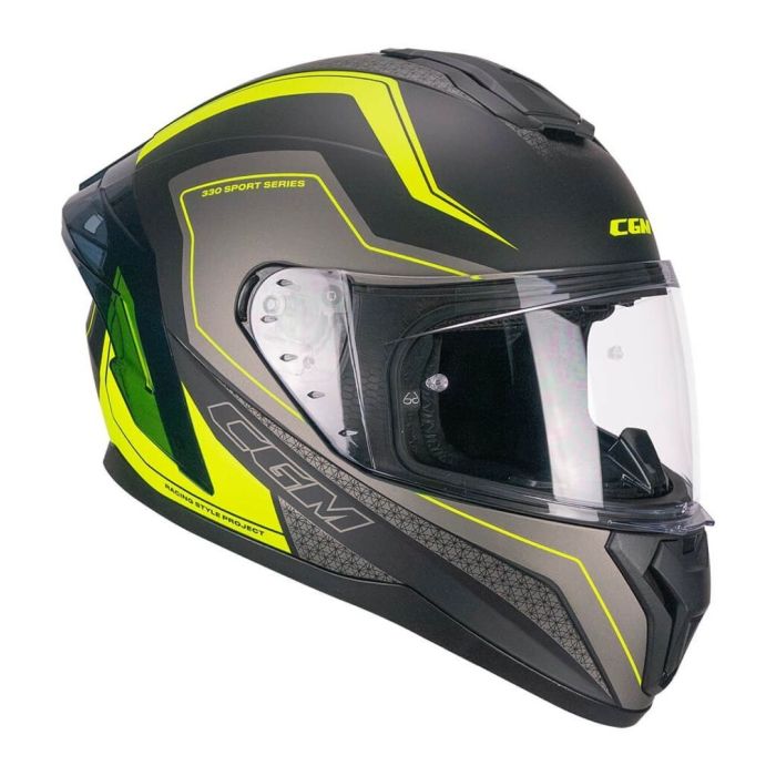 Casco Integrale Cgm 330g Riot Sport Nero Giallo Fluo Opa
