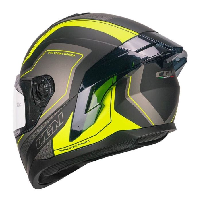 Casco Integrale Cgm 330g Riot Sport Nero Giallo Fluo Opa