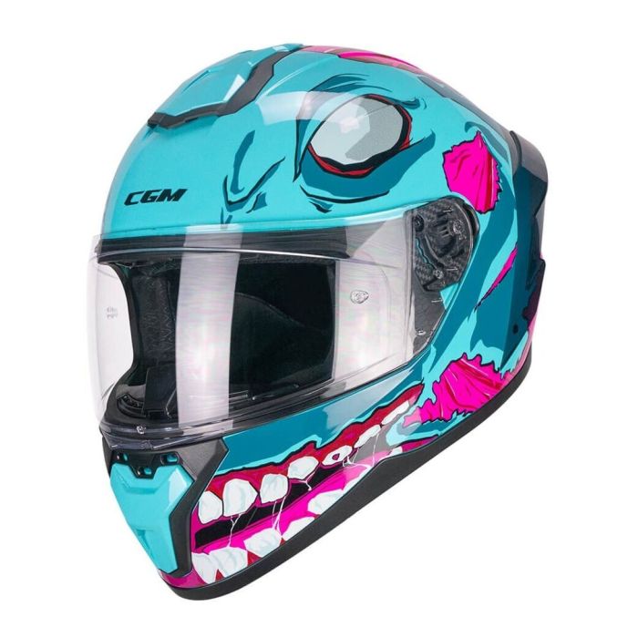 Casco Integrale Cgm 330u Riot Undead Azzurro Rosa