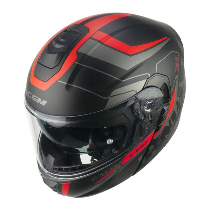 Casco Modulare Cgm 569g C-max City Nero Rosso Opaco