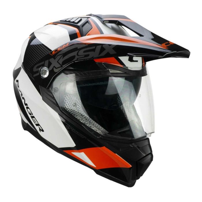 Casco Integrale Cgm 666g Twin Ranger Bianco Arancione