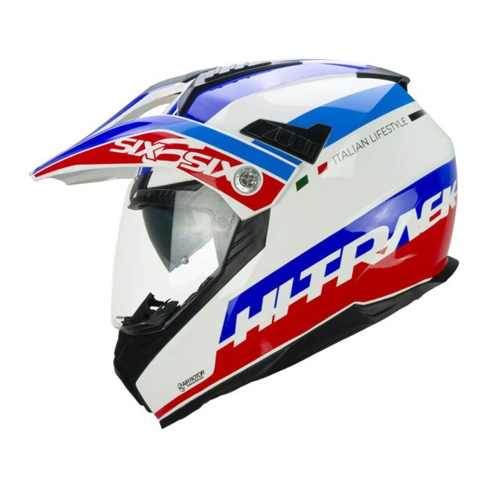 Casco Integrale Cgm 666s Twin Hitrack Bianco Blu Rosso