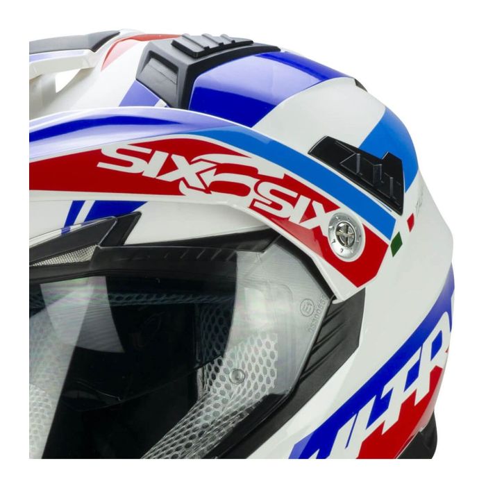 Casco Integrale Cgm 666s Twin Hitrack Bianco Blu Rosso