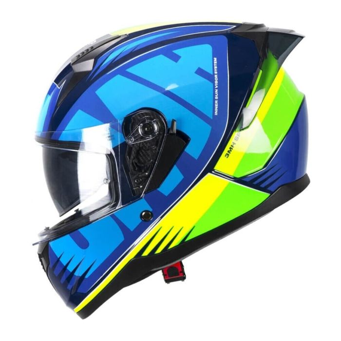 Casco Integrale Ska-p 3mhg Speeder Sport Blu Giallo Fluo