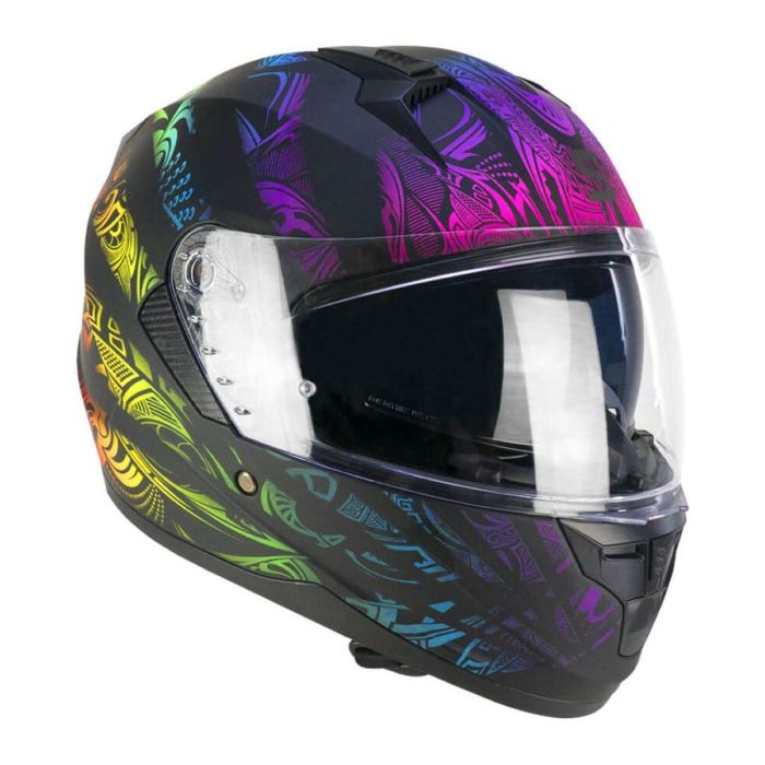 Casco Integrale Ska-p 3mhs Speeder Rainbow Nero Verde Rosso Opa