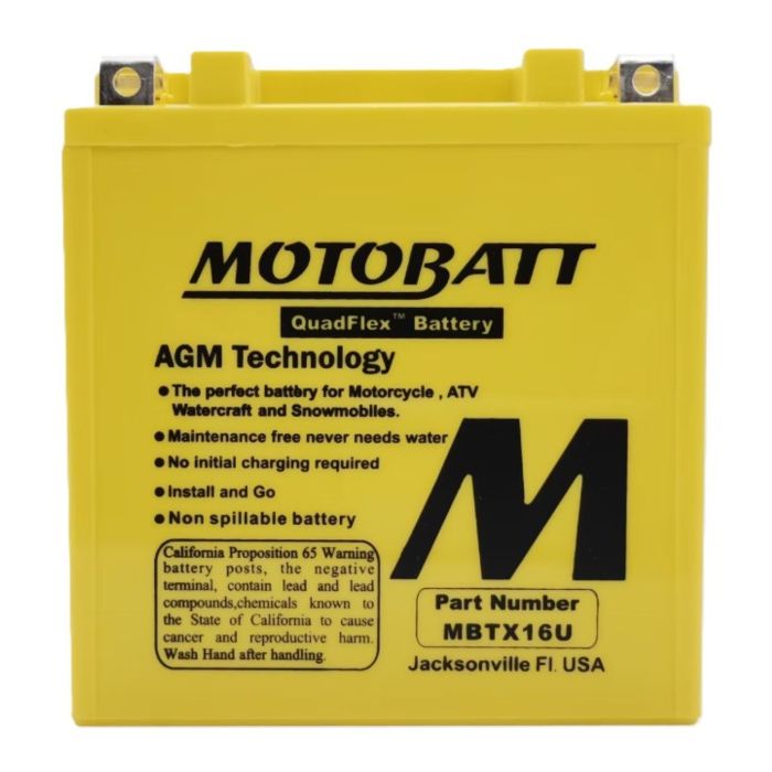 Batteria Potenziata Agm Motobatt 19 Ah Mbtx16u