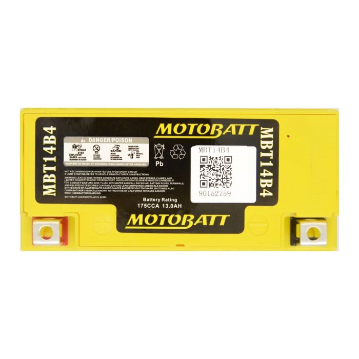 Batteria Potenziata Agm Motobatt 13 Ah Mbt14b4