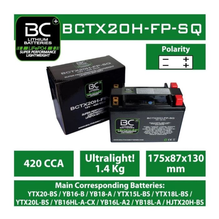 Batteria Litio Lifepo4 Bctx20h-fp-sq