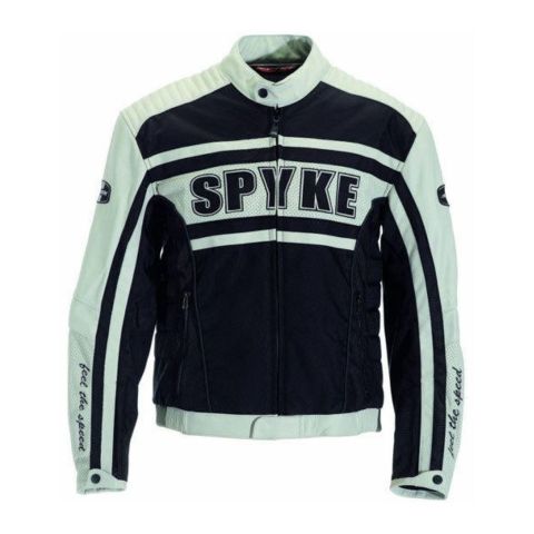 Giacca In Pelle E Tessuto Spyke Stone Gp Bianco Fantasia