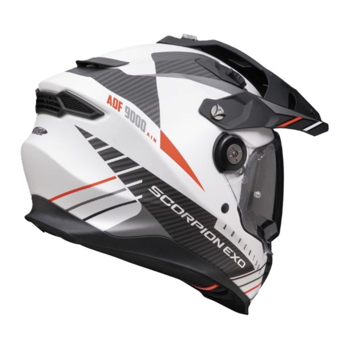 Casco Scorpion Adf-9000 Air Feat Bianco Opaco-nero-ro