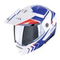Casco Scorpion Adx-2 Lewis Bianco-blu-rosso