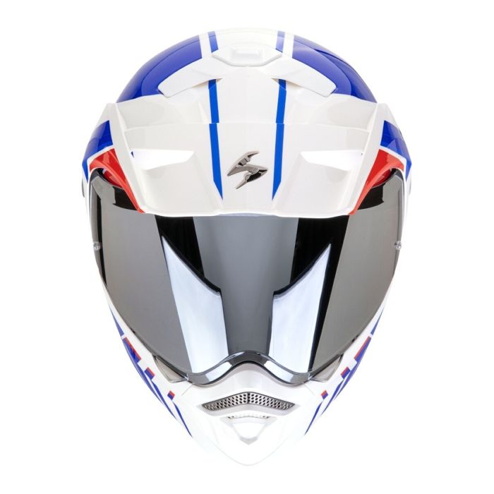 Casco Scorpion Adx-2 Lewis Bianco-blu-rosso