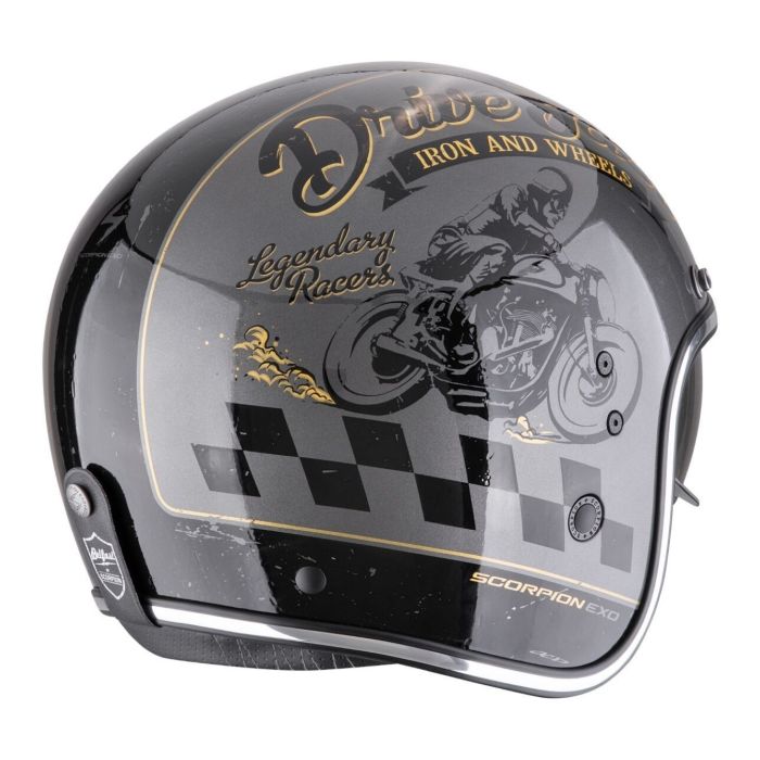 Casco Scorpion Belfast Evo Drive Fast Argento-nero-oro