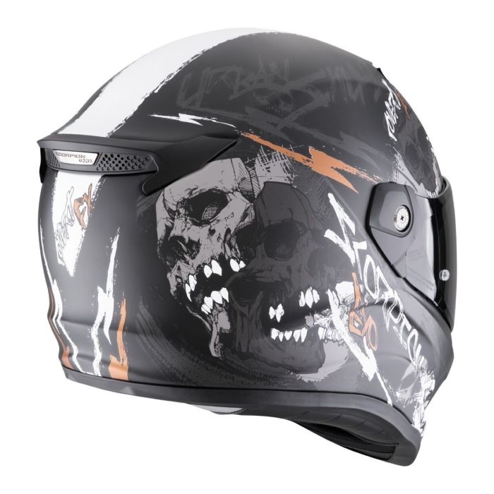 Casco Scorpion Covert Fx Skullz Nero Opaco-grigio-or
