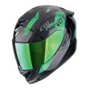 Casco Scorpion Exo-1400 Evo Ii Carbon Air Platted Nero-verde