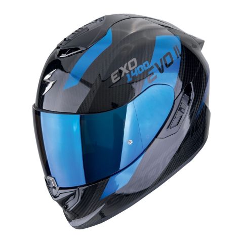 Casco Scorpion Exo-1400 Evo II Carbon Air Platted Nero-blu