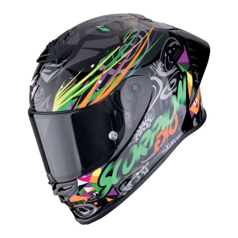 Casco Scorpion Exo-r1 Evo II Air Savage Nero-verde-arancione