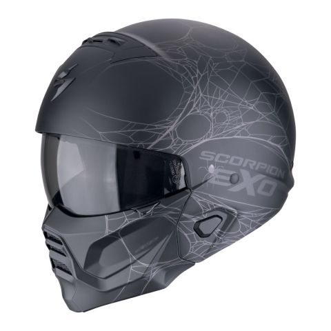 Casco Scorpion Exo-combat Ii Spiderweb Nero Opaco-argento