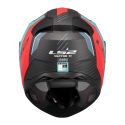 Casco Integrale Ls2 Vector II Carbon Grid 06 Red Cyan