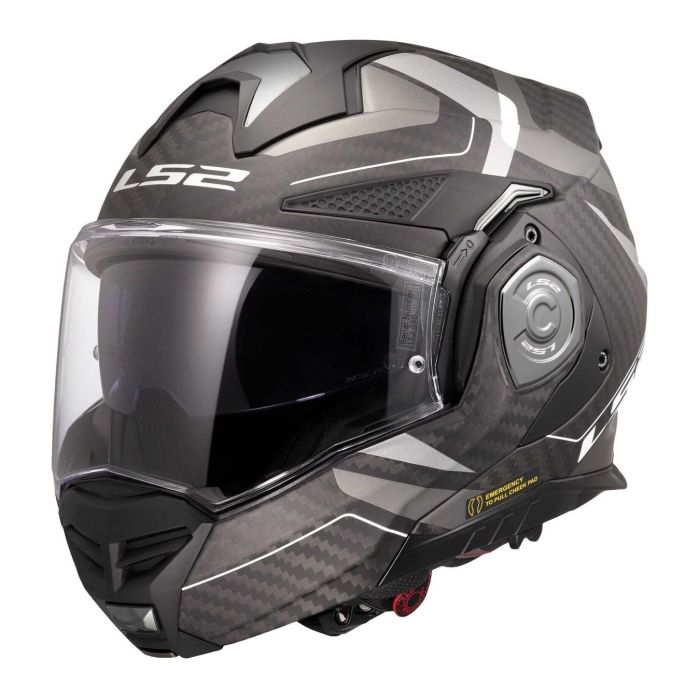 Casco Ribaltabile Ls2 Ff901 Advant X Carbon Horizon Silver Grey
