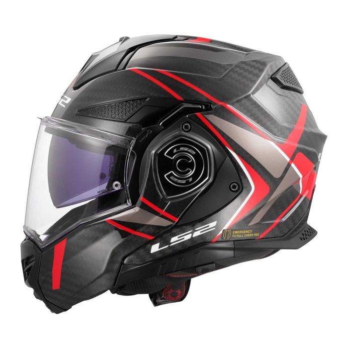 Casco Ribaltabile Ls2 Ff901 Advant X Carbon Future II Red