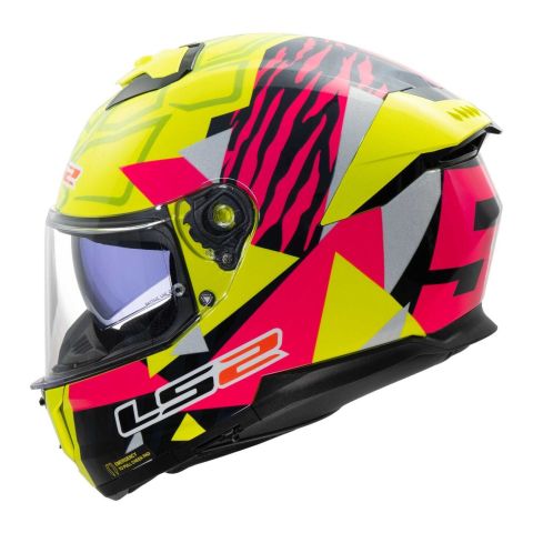 Casco Integrale Ls2 Ff808 Stream II Tiger H-v Yellow Pink