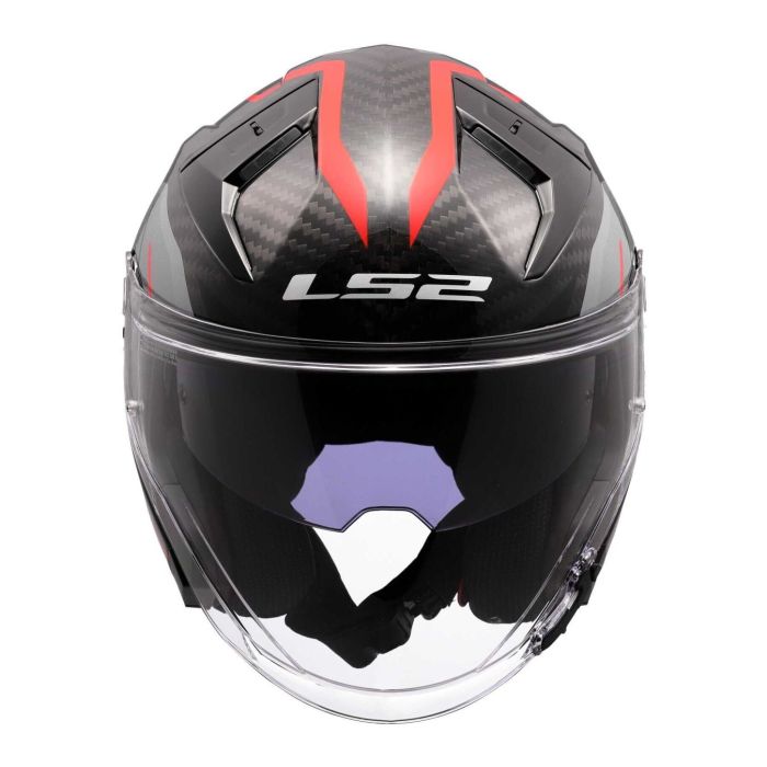 Casco Jet Ls2 Of603 Infinity II Carbon Urus Red
