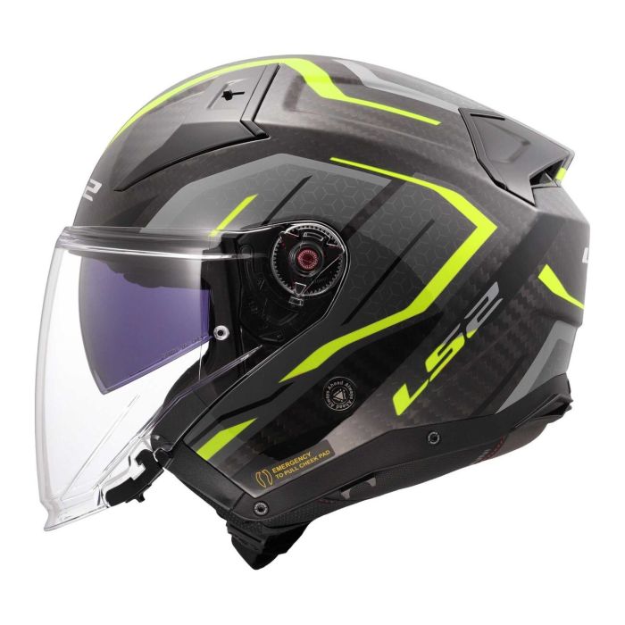 Casco Jet Ls2 Of603 Infinity Ii Carbon Urus H-v Yellow