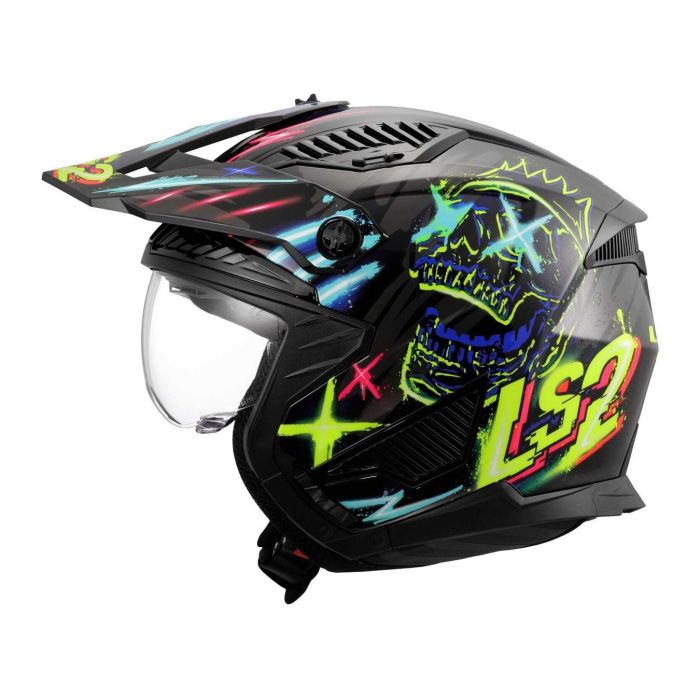 Casco Jet Ls2 Of606 Drifter Rayz Black Blue
