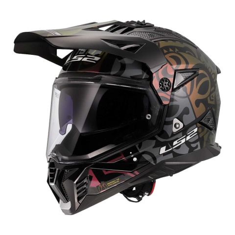 Casco Adventure Ls2 Mx702 Pioneer II Rangi Black