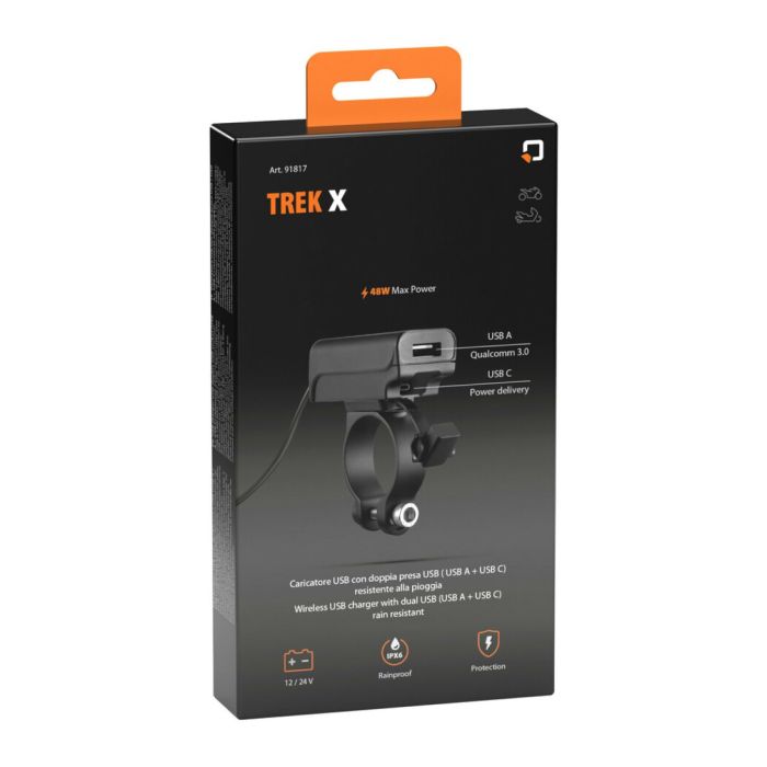 Lampa Doppio Caricatore Usb Trekx Optiline 12/24v 3 Attacc