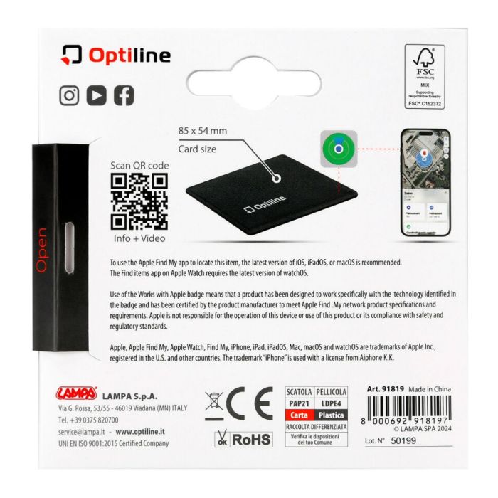 Lampa Localizzatore Optitracker Flexible Per Dispositivi Apple