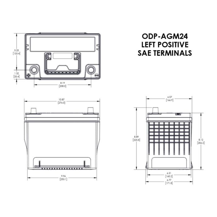 Batteria Odyssey Odp-agm24 (ex 24-725) Agm Performace Auto 63 Ah.