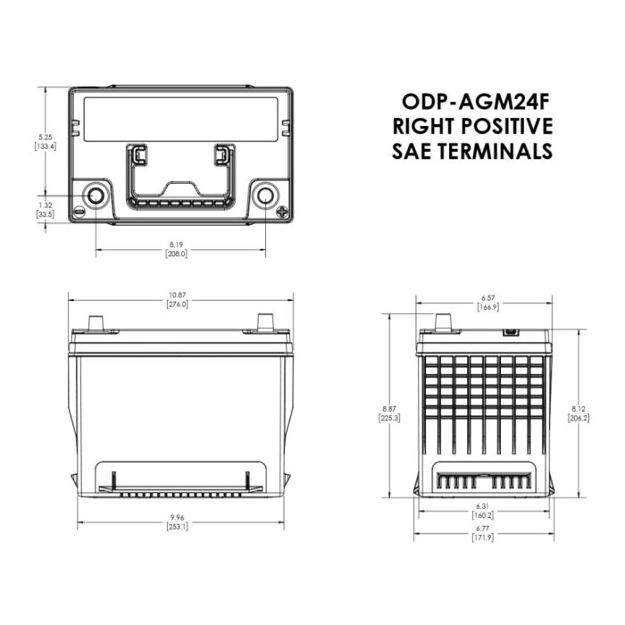 Batteria Odyssey Odp-agm24f (ex 24f-725) Agm Performace Auto 63 Ah.