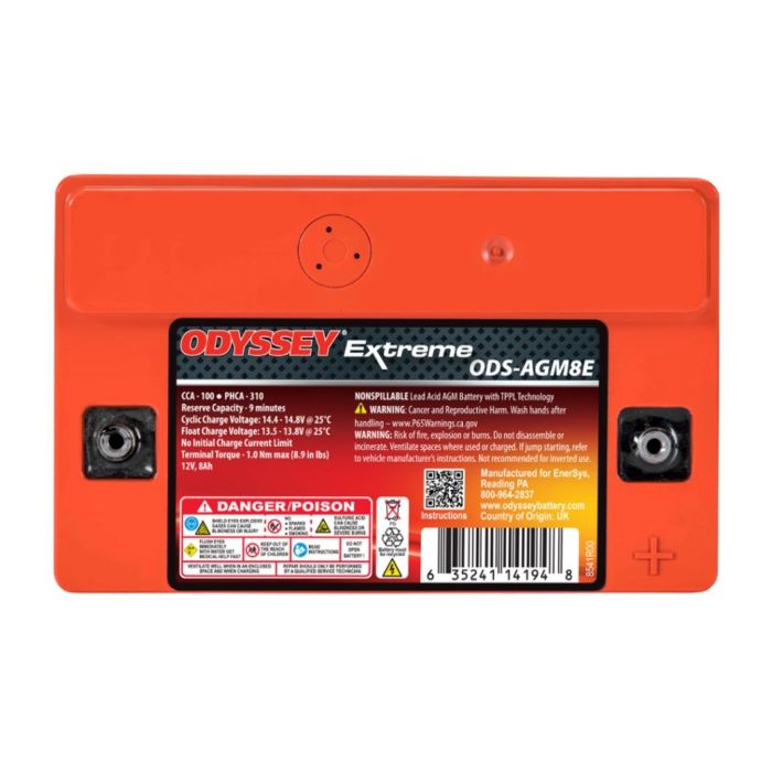 Batteria Odyssey Ods-agm8e (ex Pc310) Agm Extreme Series 8 Ah.