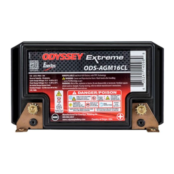 Batteria Odyssey Ods-agm16cl (ex Pc625) Agm Extreme Series 18 Ah.