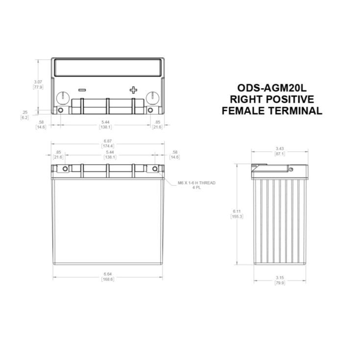 Batteria Odyssey Ods-agm20l Agm Extreme Series 18 Ah.