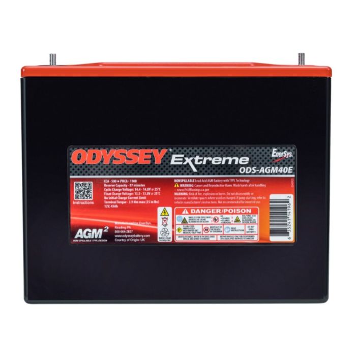 Batteria Odyssey Ods-agm40e (ex Pc1100) Agm Extreme Series 45 Ah.