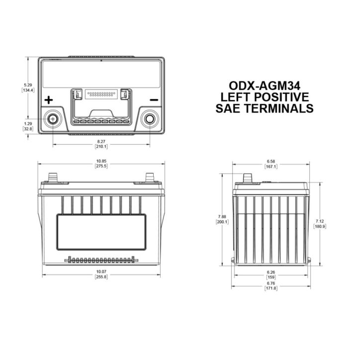 Batteria Odyssey Odx-agm34 (ex 34-pc1500) Agm Extreme Series 68 Ah.