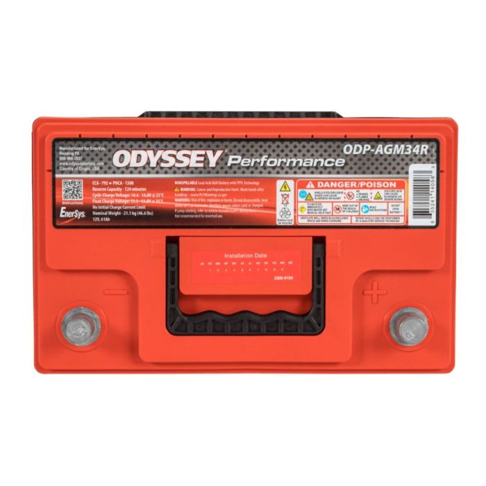 Batteria Odyssey Odp-agm34r (ex 34r-790) Agm Performance Auto 61 Ah.
