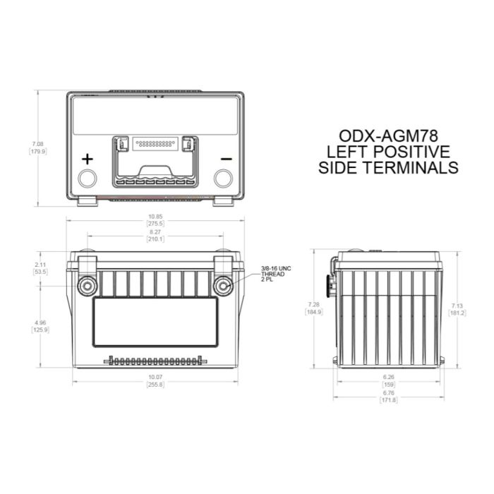 Batteria Odyssey Odx-agm78 (ex 78-pc1500) Agm Extreme Series 68 Ah.