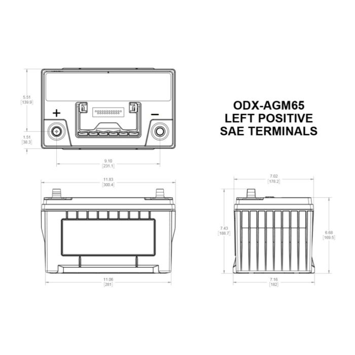 Batteria Odyssey Odp-agm65 (ex 65-760) Agm Performance Auto 64 Ah.